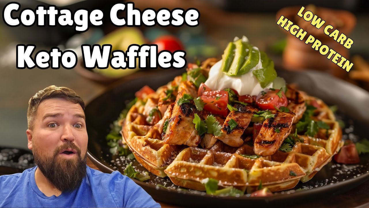 Keto Cottage Cheese Savory Waffles For Dinner Delicious High